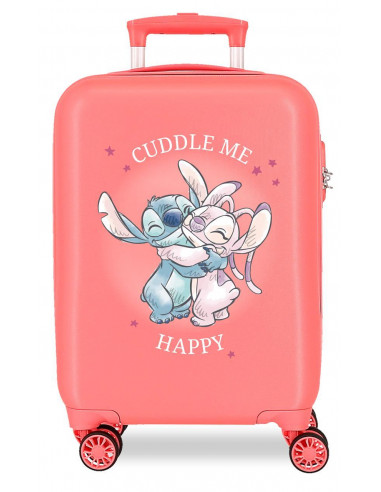 4041343 ABS SUITCASE 50CM 4W. STITCH CUDDLE ME CORAL